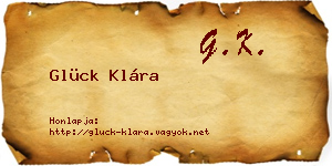 Glück Klára névjegykártya