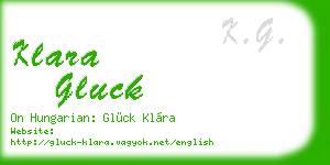 klara gluck business card