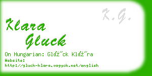 klara gluck business card